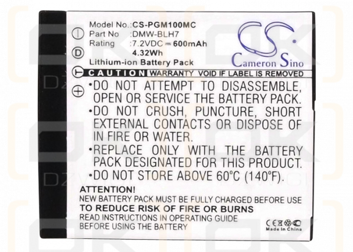 Panasonic Lumix DMC-LX10 / DMW-BLH7 600mAh Li-ion 7.2V (Cameron Sino)