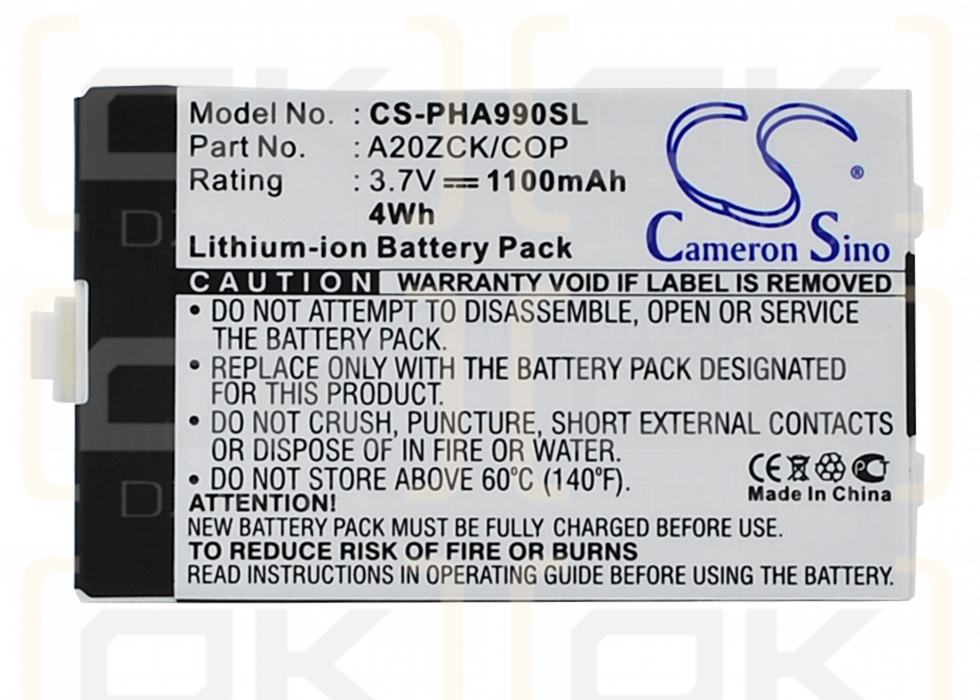 Philips Xenium 9@9D / A20ZCK/COP 1100 mAh Li-Ion 3,7 V (Cameron Sino)