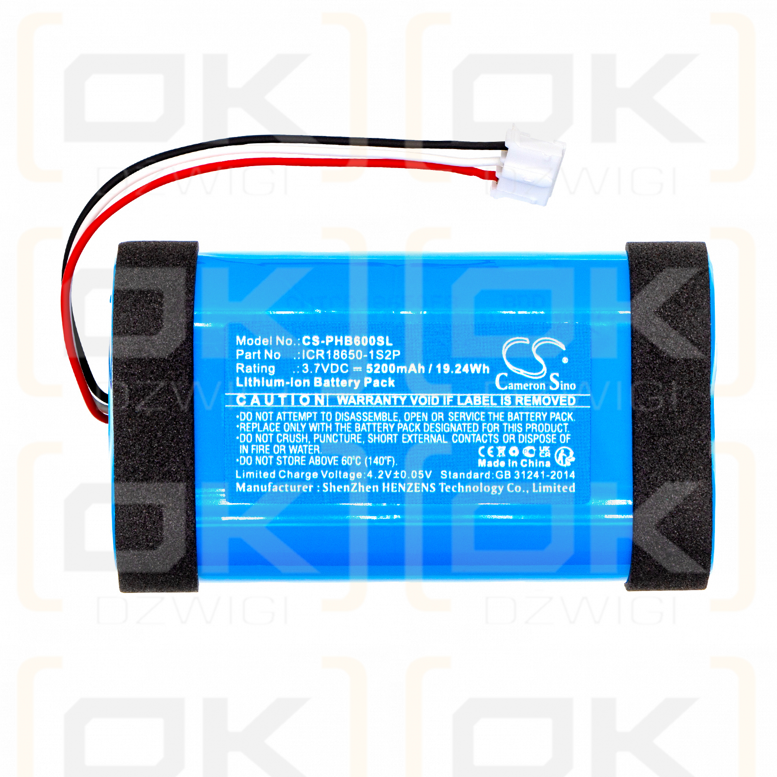 Philips BT6000 / ICR18650-1S2P 5200 mAh Li-Ion 3,7 V (Cameron Sino)