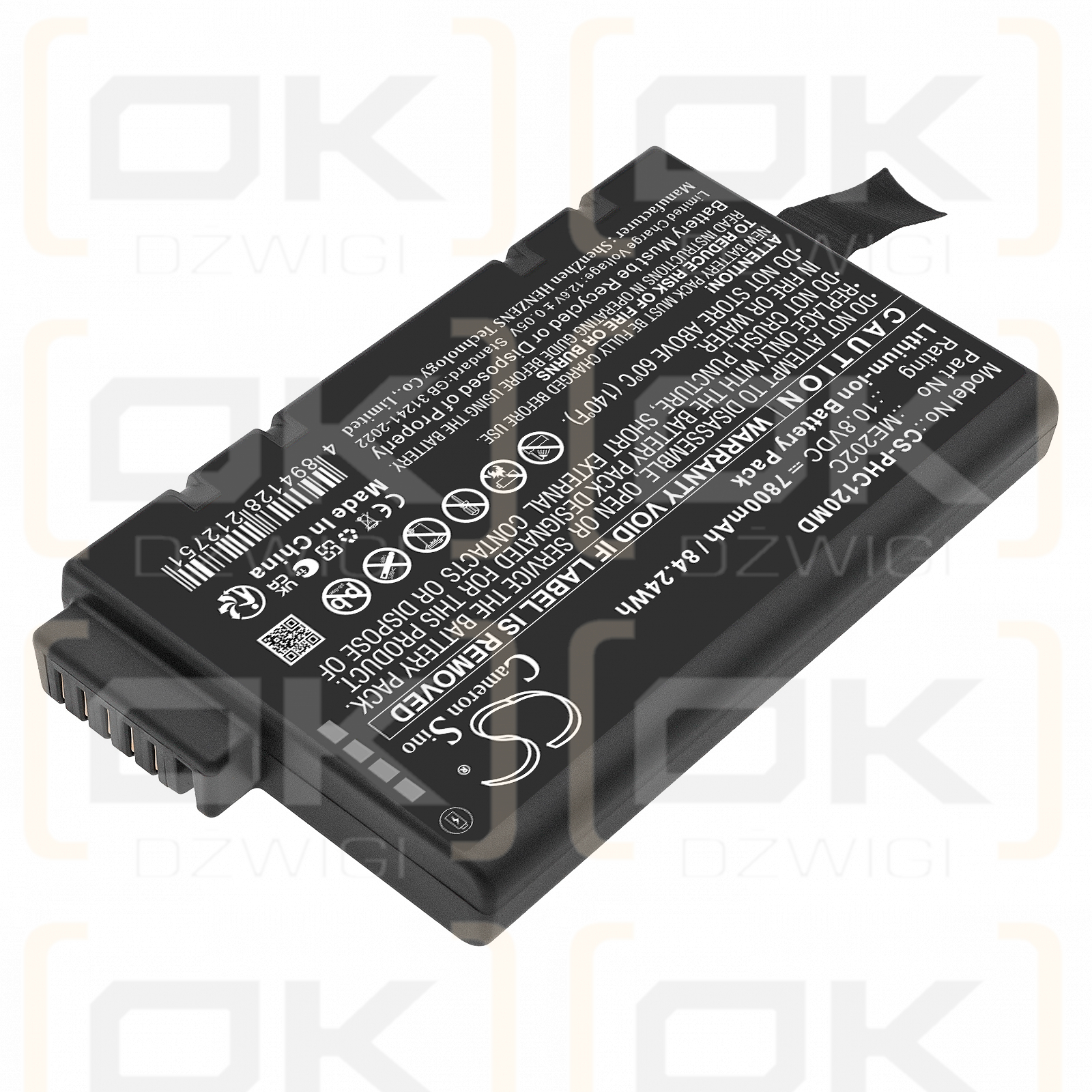 Batería de repuesto para Philips Efficia CM12 / ME202C, 7800 mAh, iones de litio, 10,8 V (Cameron Sino)