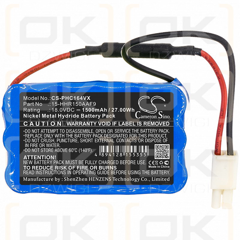 Philips FC6164/01 / 15-HHR150AAF9 1500 mAh Ni-MH 18,0 V (Cameron Sino)