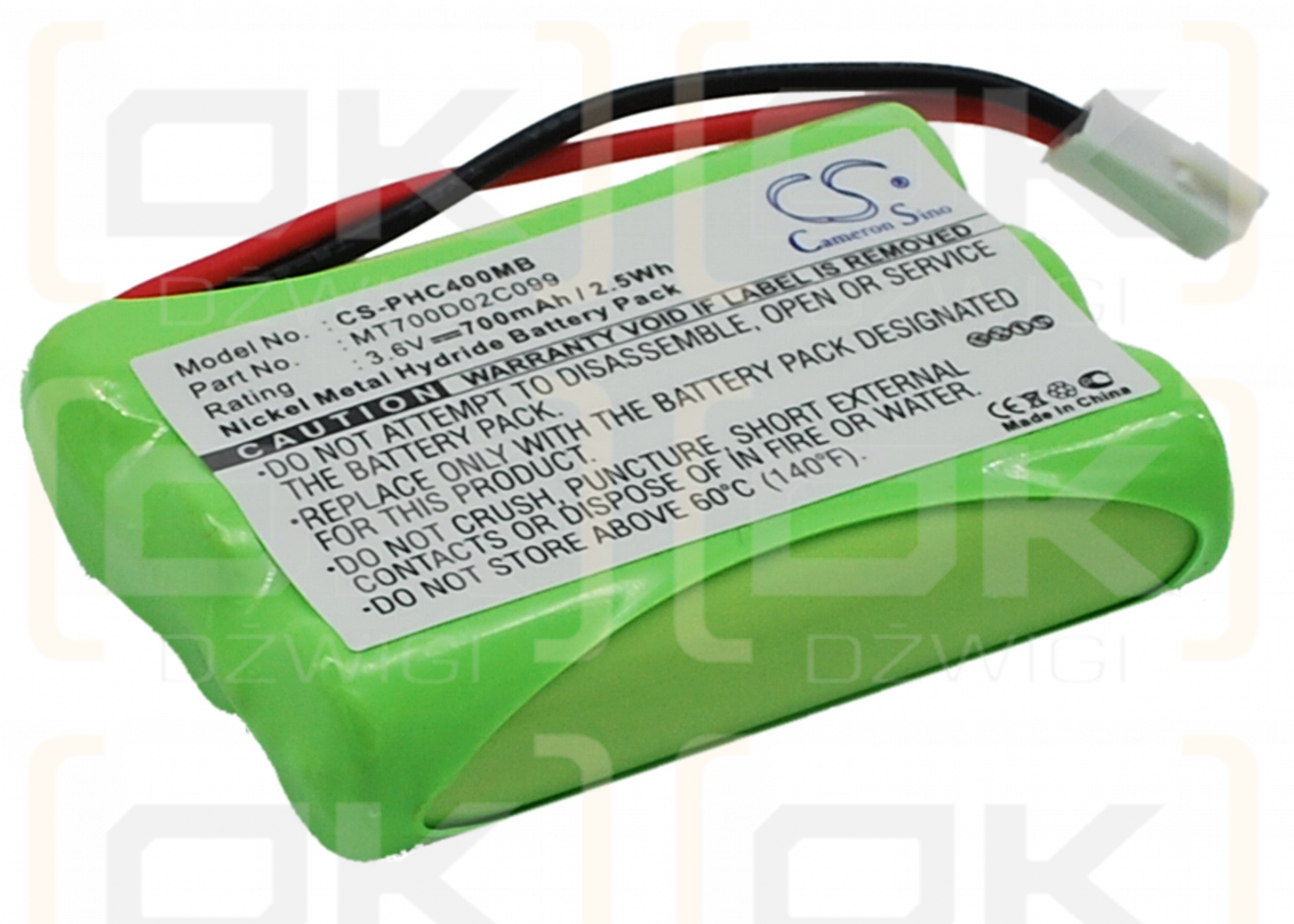 Philips SBC-EB3655 / MT700D02C099 700mAh Ni-MH 3.6V (Cameron Sino)