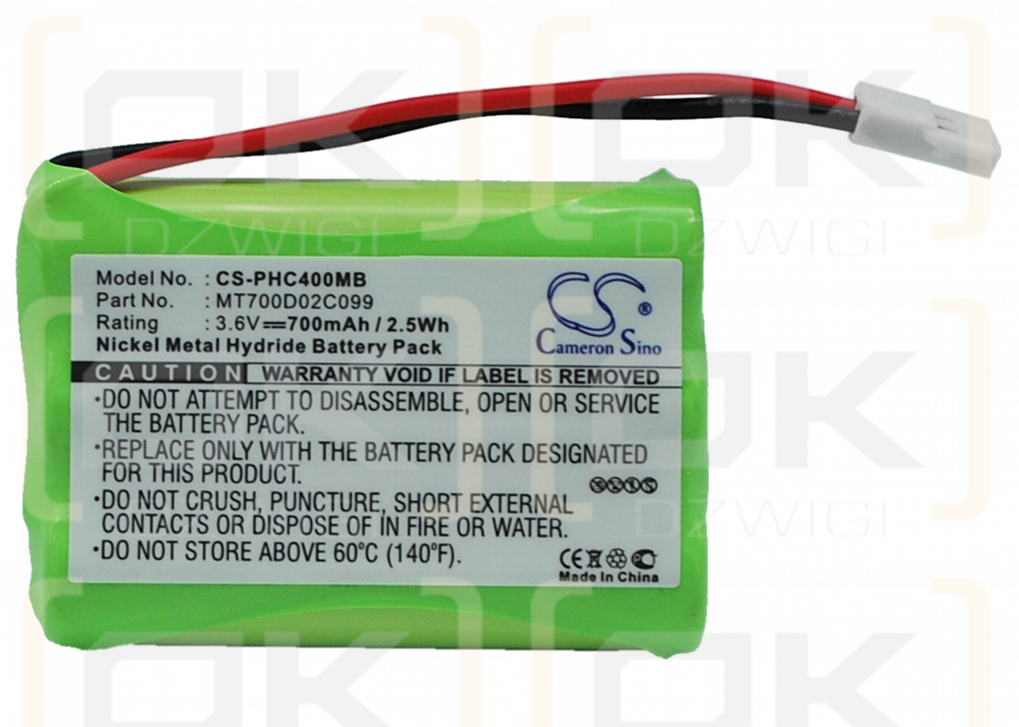 Philips SBC-EB3655 / MT700D02C099 700mAh Ni-MH 3.6V (Cameron Sino)