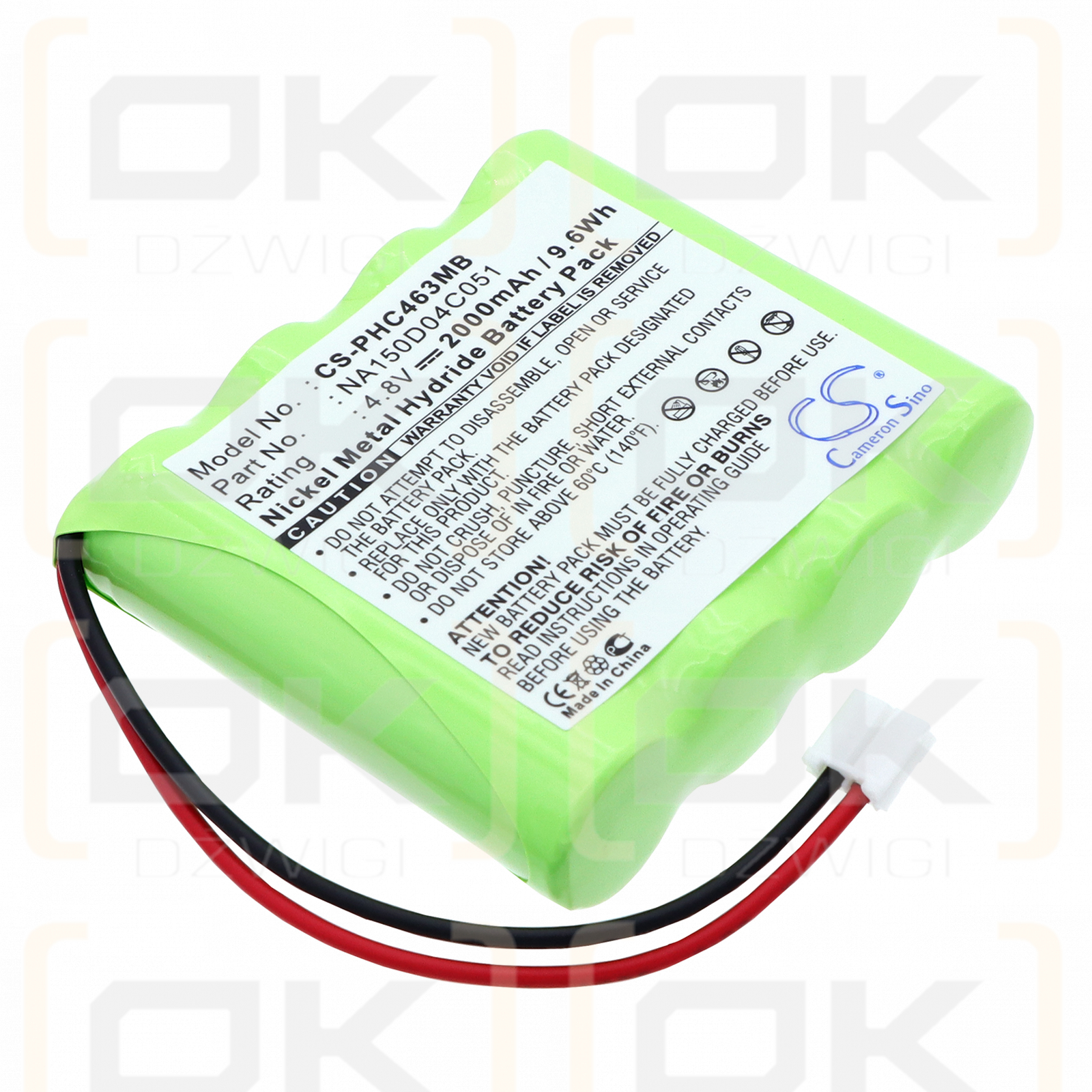 Philips SBC-SC491 / NA150D04C051 2000 mAh Ni-MH 4,8 V (Cameron Sino)