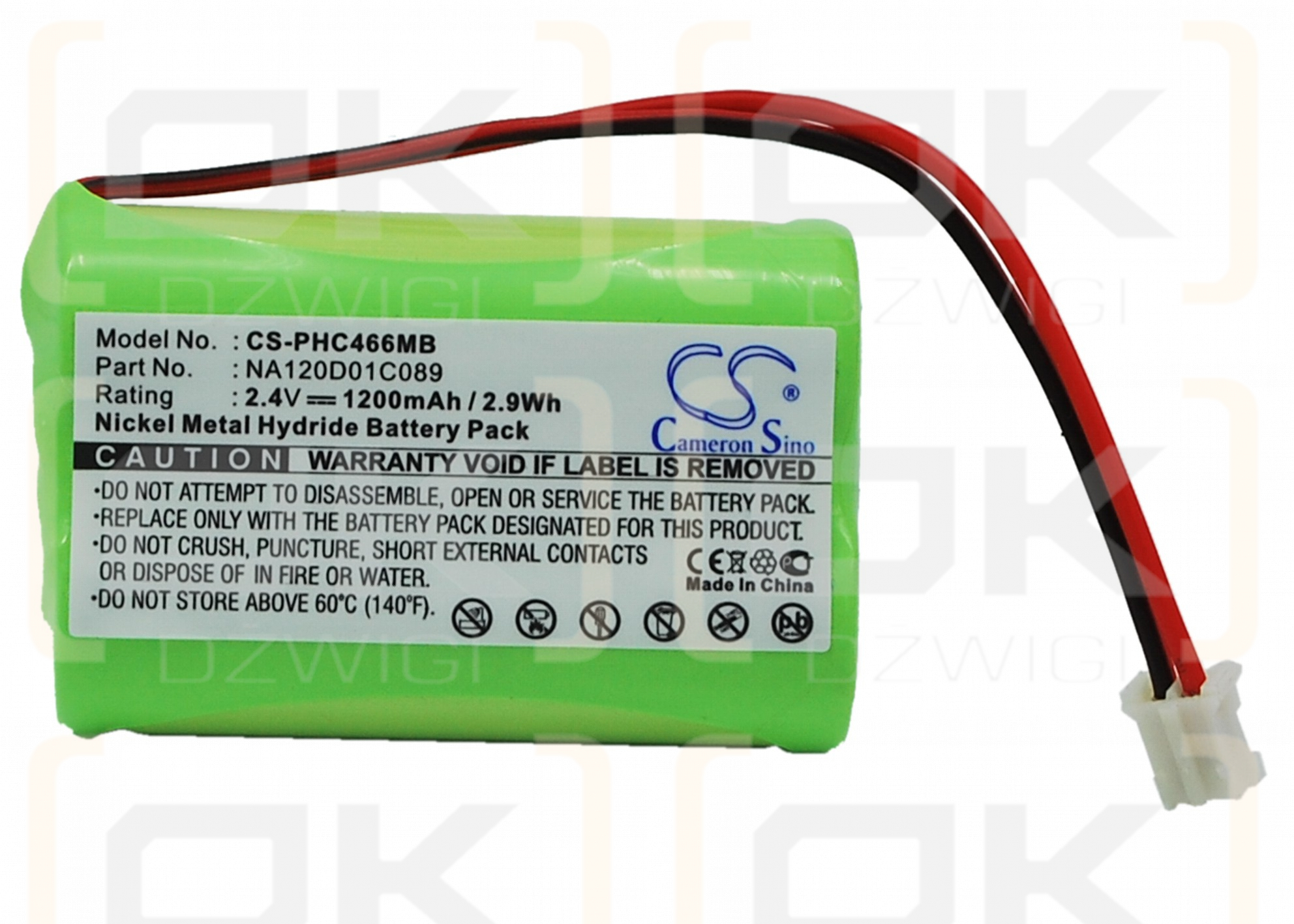 Philips SBC466 / NA120D01C089 1200 mAh Ni-MH 2,4 V (Cameron Sino)