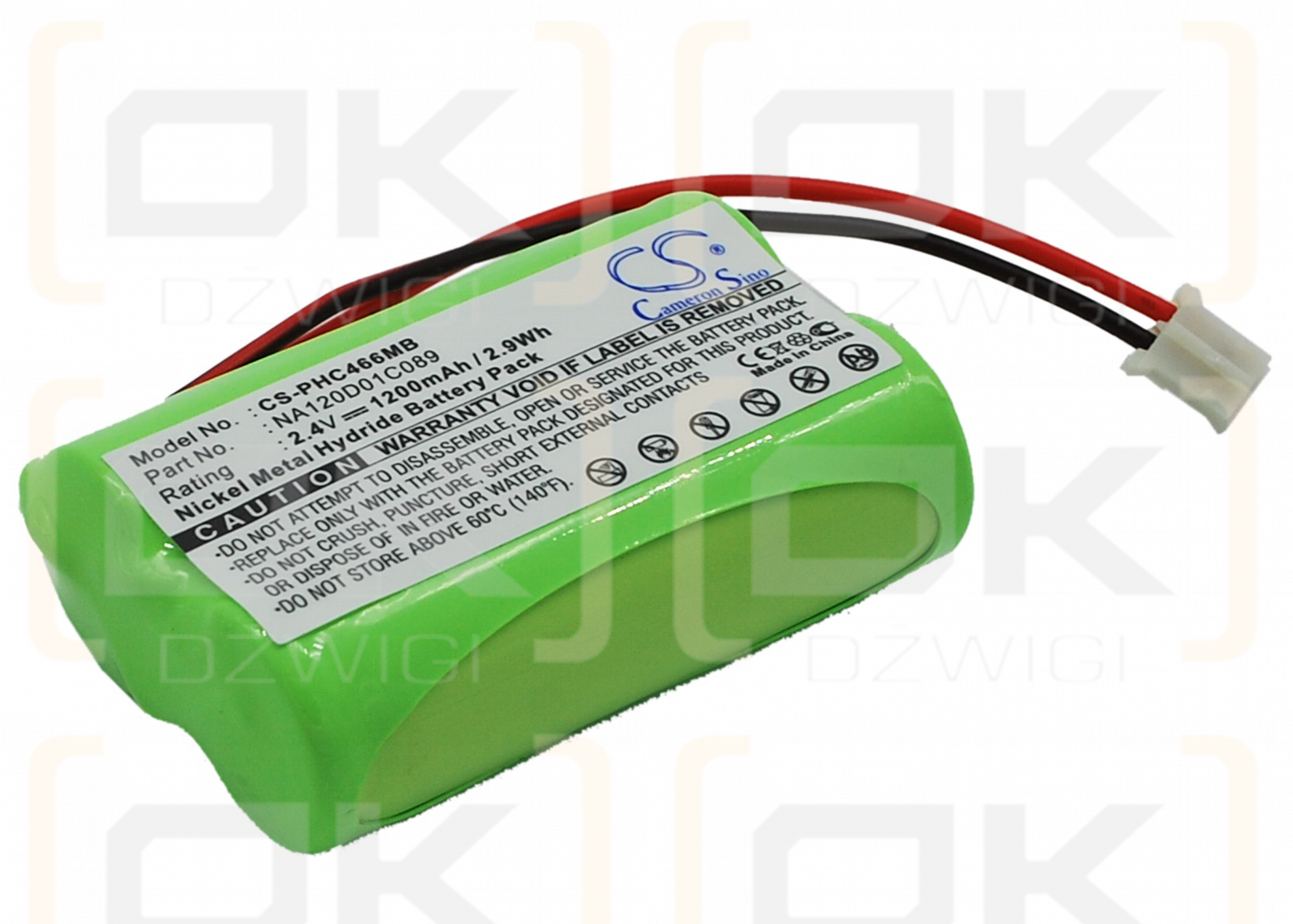 Philips SBC466 / NA120D01C089 1200 mAh Ni-MH 2,4 V (Cameron Sino)