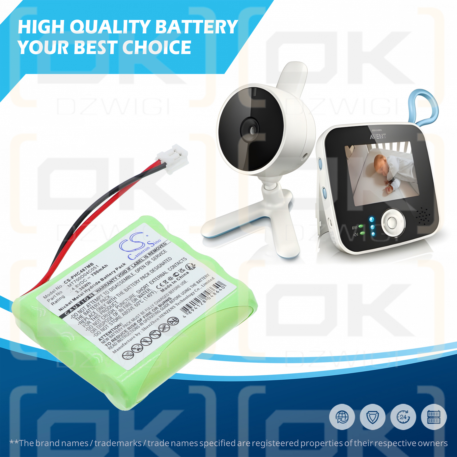 Philips SBC-EB4870 E2005 / MT700D04C051 700 mAh Ni-MH 4,8 V (Cameron Sino)