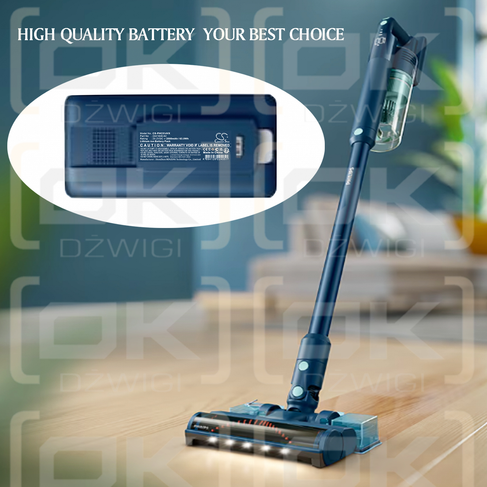 Philips XV1653/01 / 2441846-62 2500 mAh Li-ion 25.2 V (Cameron Sino)