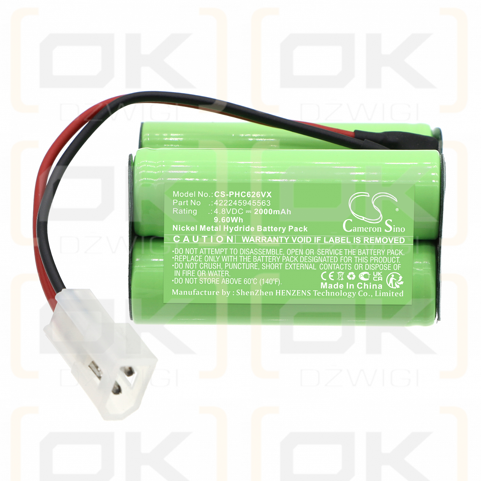 Philips FC6126/01 / 422245945563 2000 mAh Ni-MH 4,8 V (Cameron Sino)