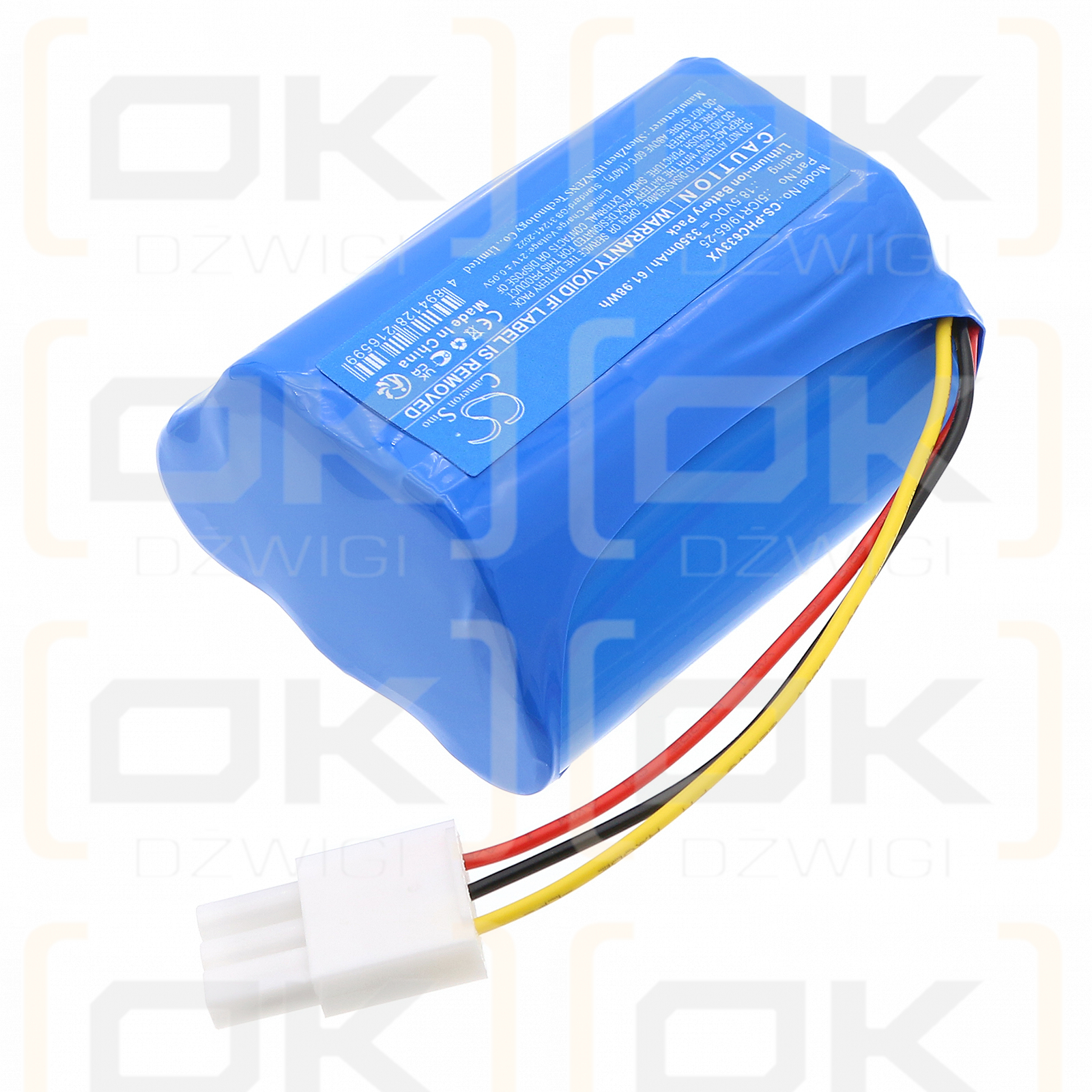 Philips FC6331 / 5ICR19/65-25 3350mAh Li-ion 18.5V (Cameron Sino)