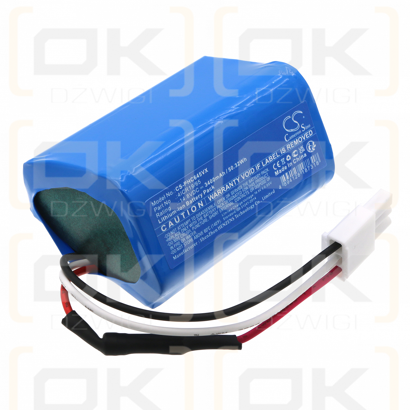 Philips FC6400/81 / 4ICR19/65 3400 mAh Li-Ion 14,8 V (Cameron Sino)