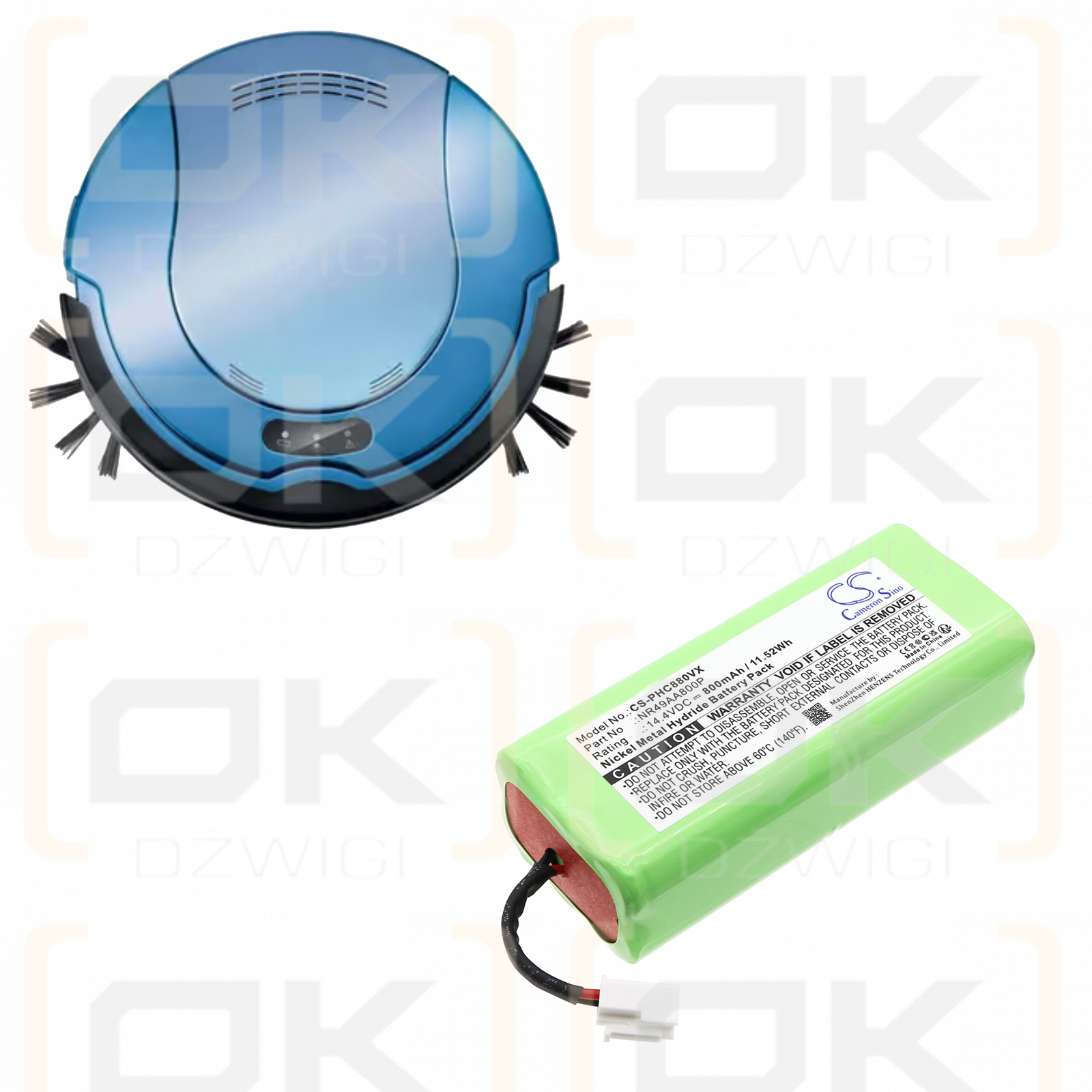 Philips FC8801 / NR49AA800P 800 мАч Ni-MH 14,4 В (Cameron Sino)