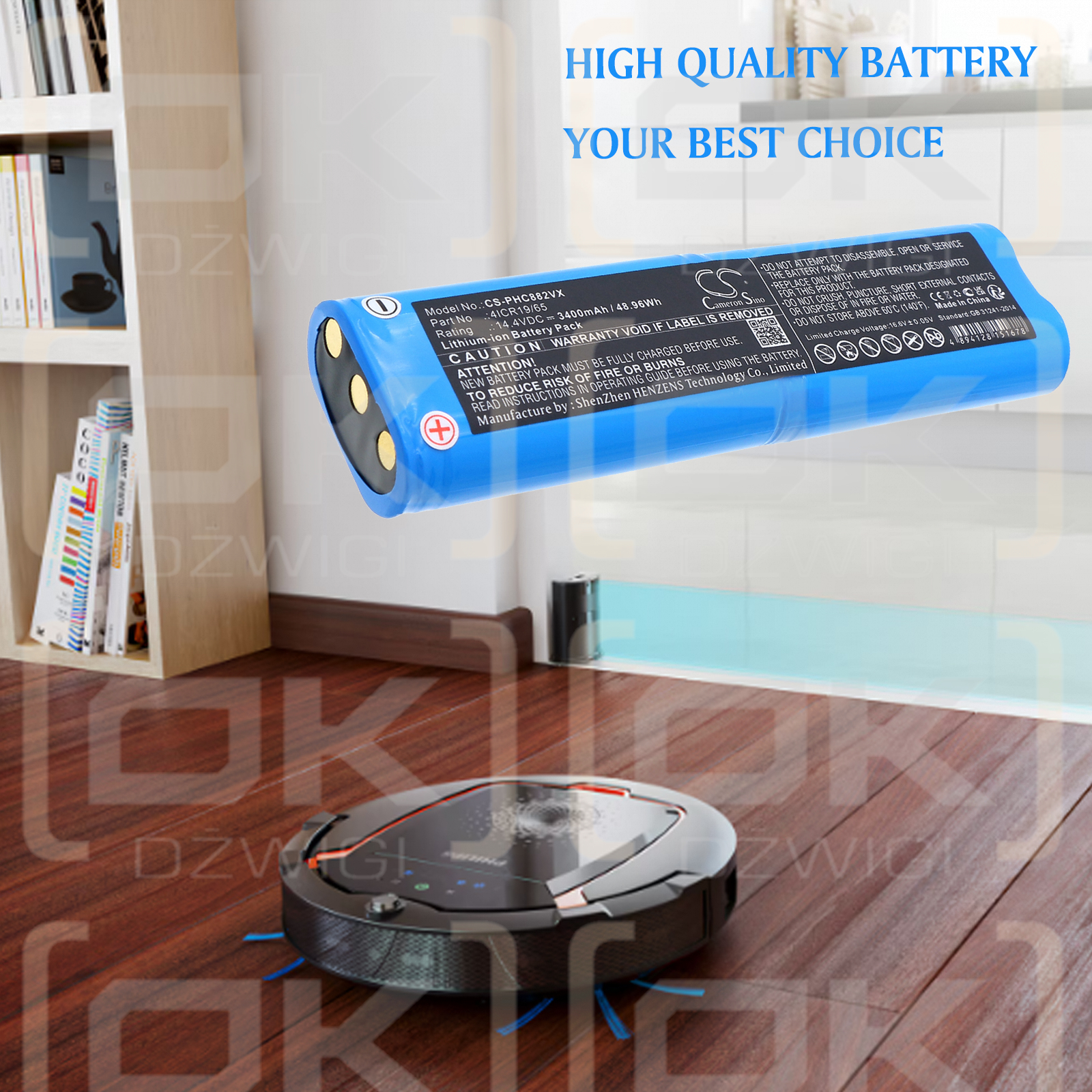 Philips FC8816 / 4ICR19/65 3400 mAh Li-ion 14.4 V (Cameron Sino)