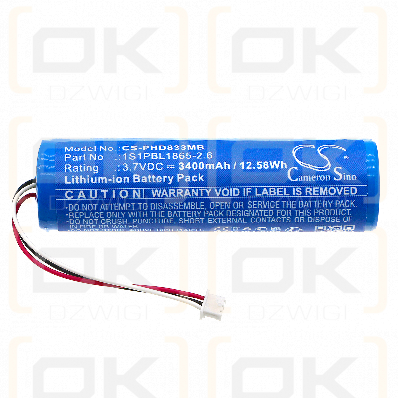 Philips Avent SCD841/26 / 1S1PBL1865-2.6 3400mAh Li-ion 3.7V (Cameron Sino)