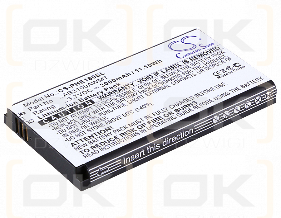 Philips CTX1560 / AB3100AWMT 3000 mAh Li-Ion 3,7 V (Cameron Sino)