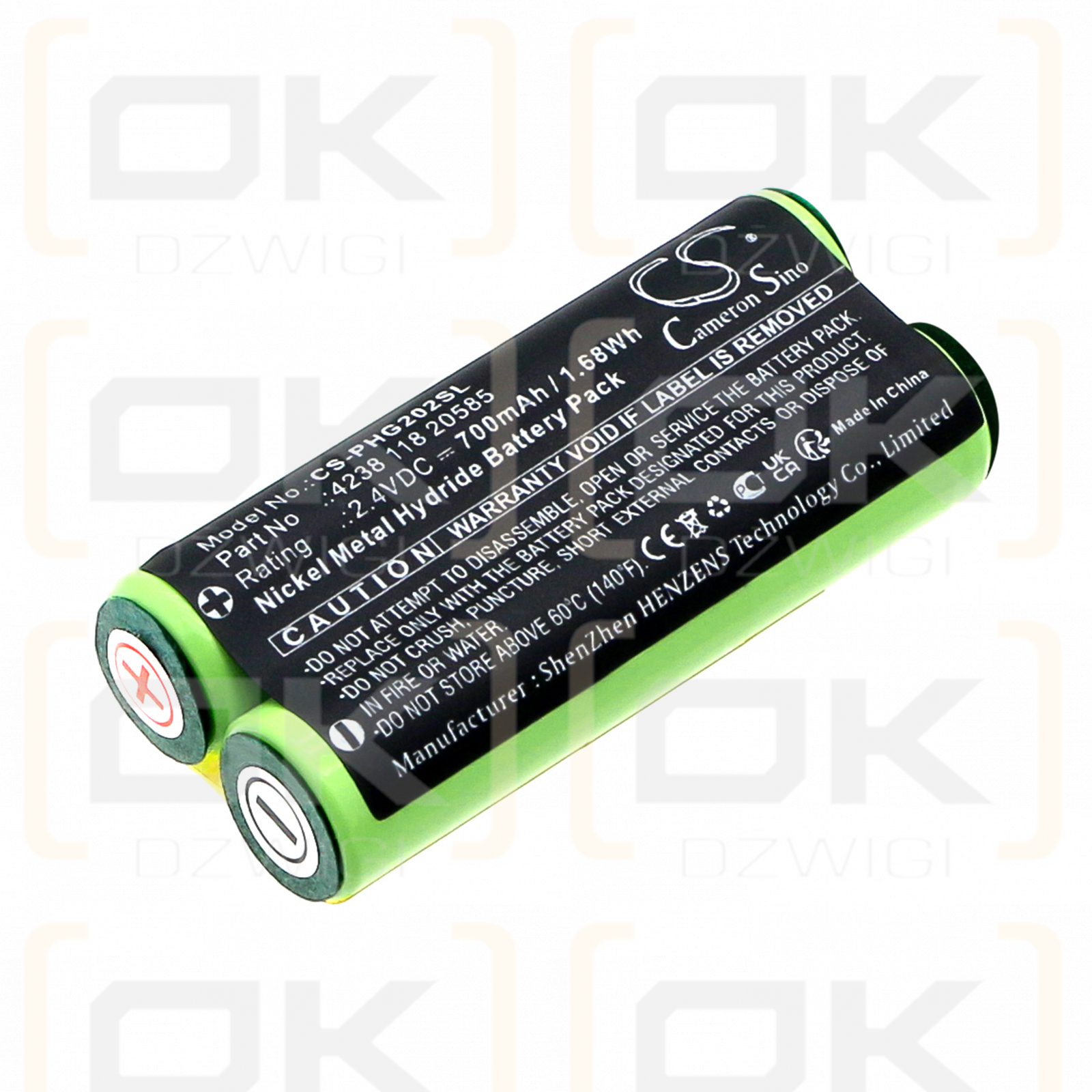 Philips Norelco BG2028 / 4238 118 20585 700 mAh Ni-MH 2,4 V (Cameron Sino)