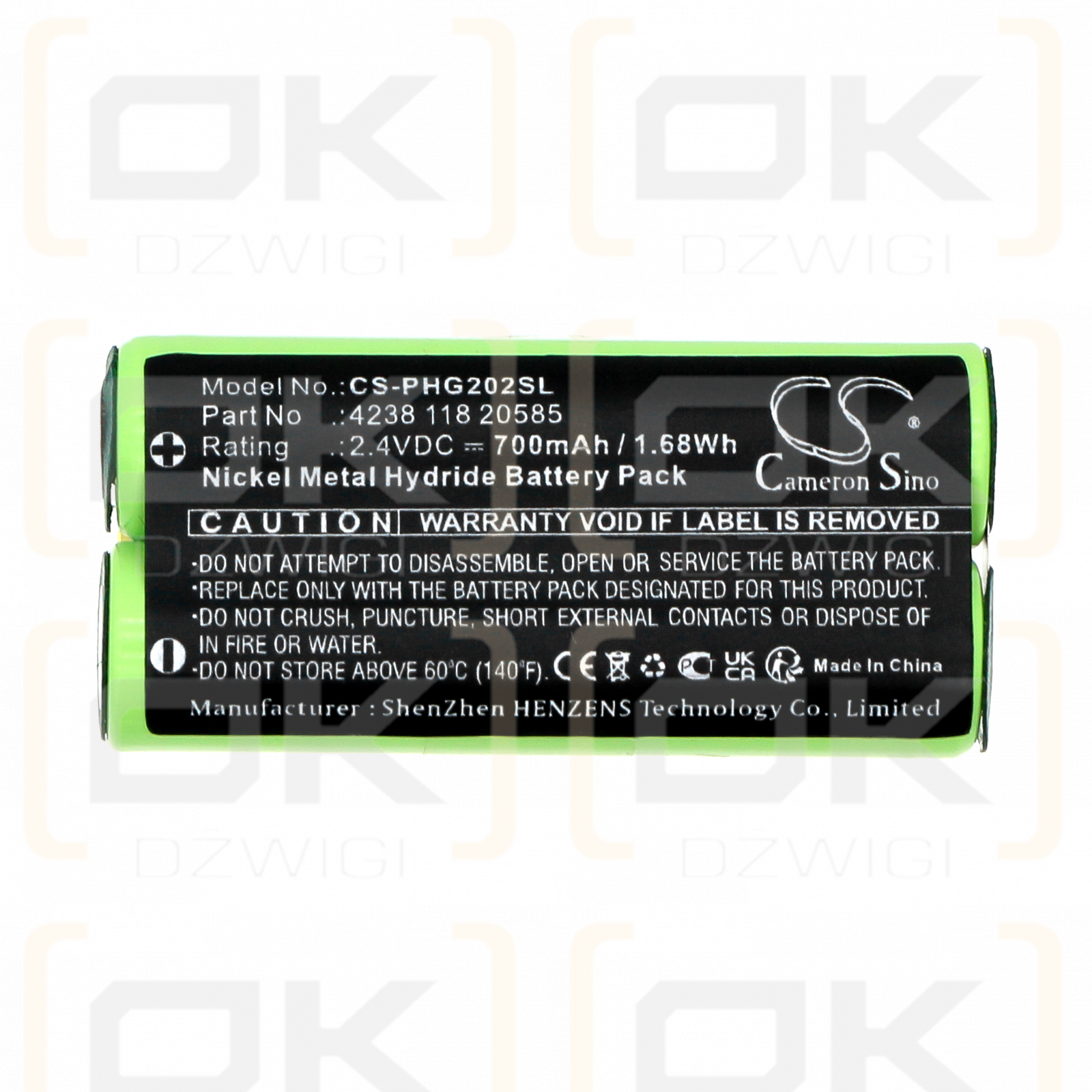 Philips Norelco BG2028 / 4238 118 20585 700 mAh Ni-MH 2,4 V (Cameron Sino)