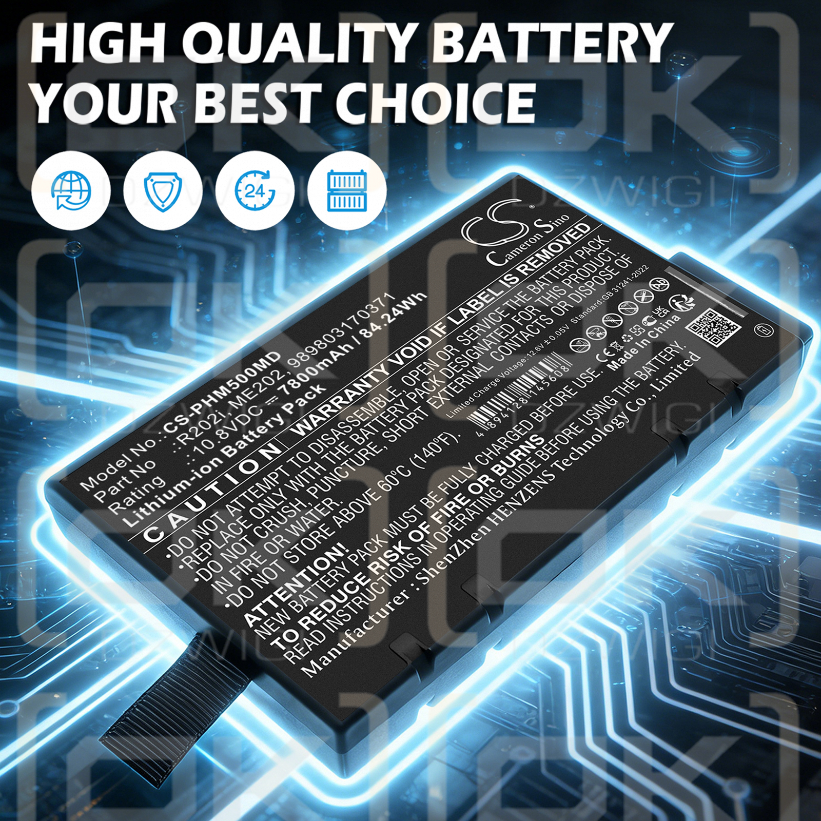 Bateria zamienna do Philips Effica CM100 /  RRC2020 7800 mAh Li-ion 10.8 V (Cameron Sino)