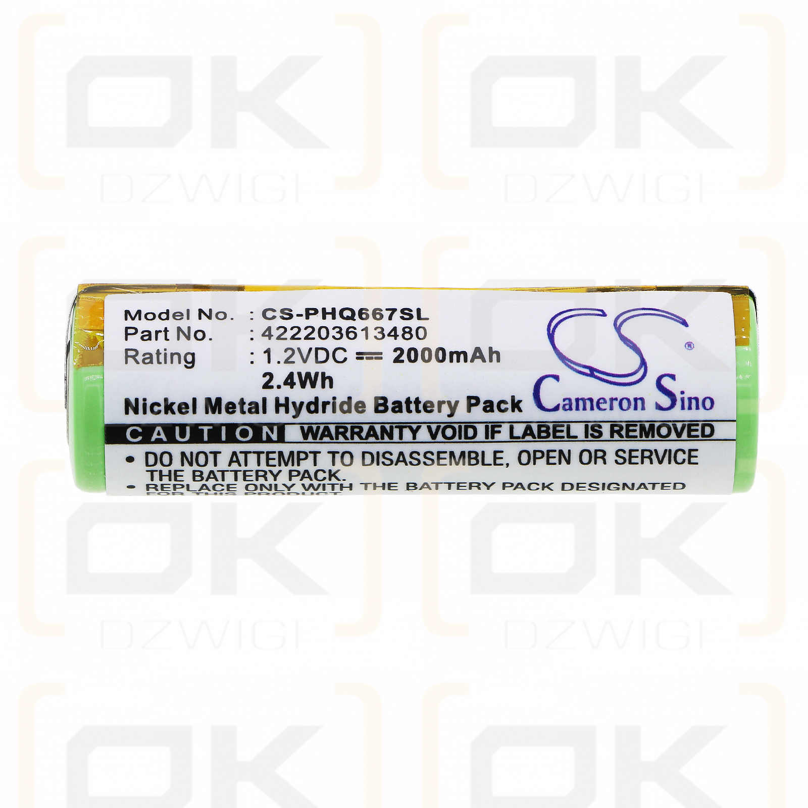 Philips Norelco HQ6849 / 422203613480 2000 mAh Ni-MH 1,2 V (Cameron Sino)