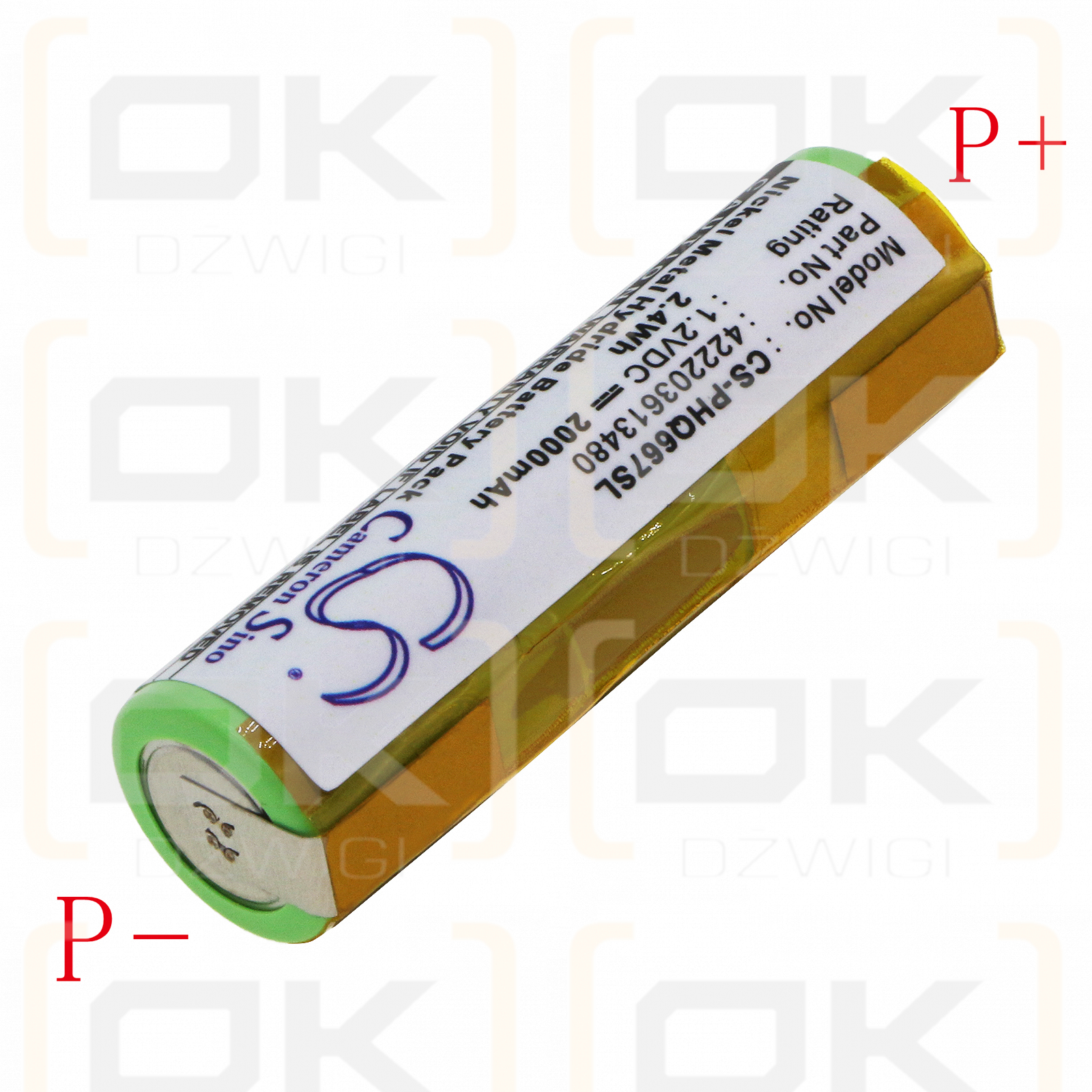 Philips Norelco HQ6849 / 422203613480 2000 mAh Ni-MH 1,2 V (Cameron Sino)