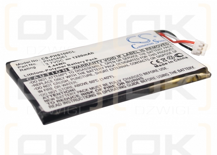 Philips S10H / PH454061 1200mAh Li-Polymer 3.7V (Cameron Sino)