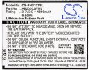 Philips CTS337 / AB2000JWML 1800 mAh Li-Ion 3,7 V (Cameron Sino)