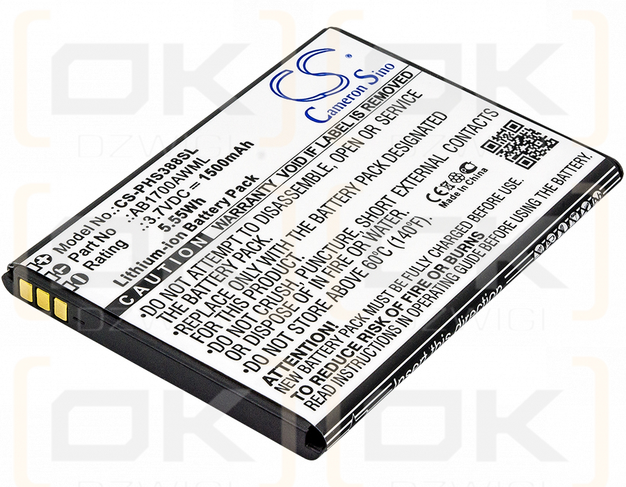 Philips CTS388 / AB1700AWML 1500 mAh Li-Ion 3,7 V (Cameron Sino)