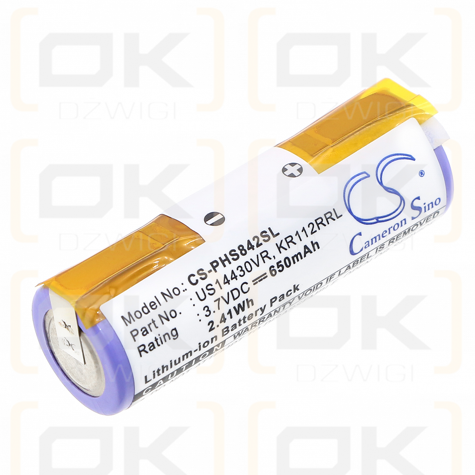 Philips HS8420/23 / US14430VR 650mAh Li-ion 3.7V (Cameron Sino)