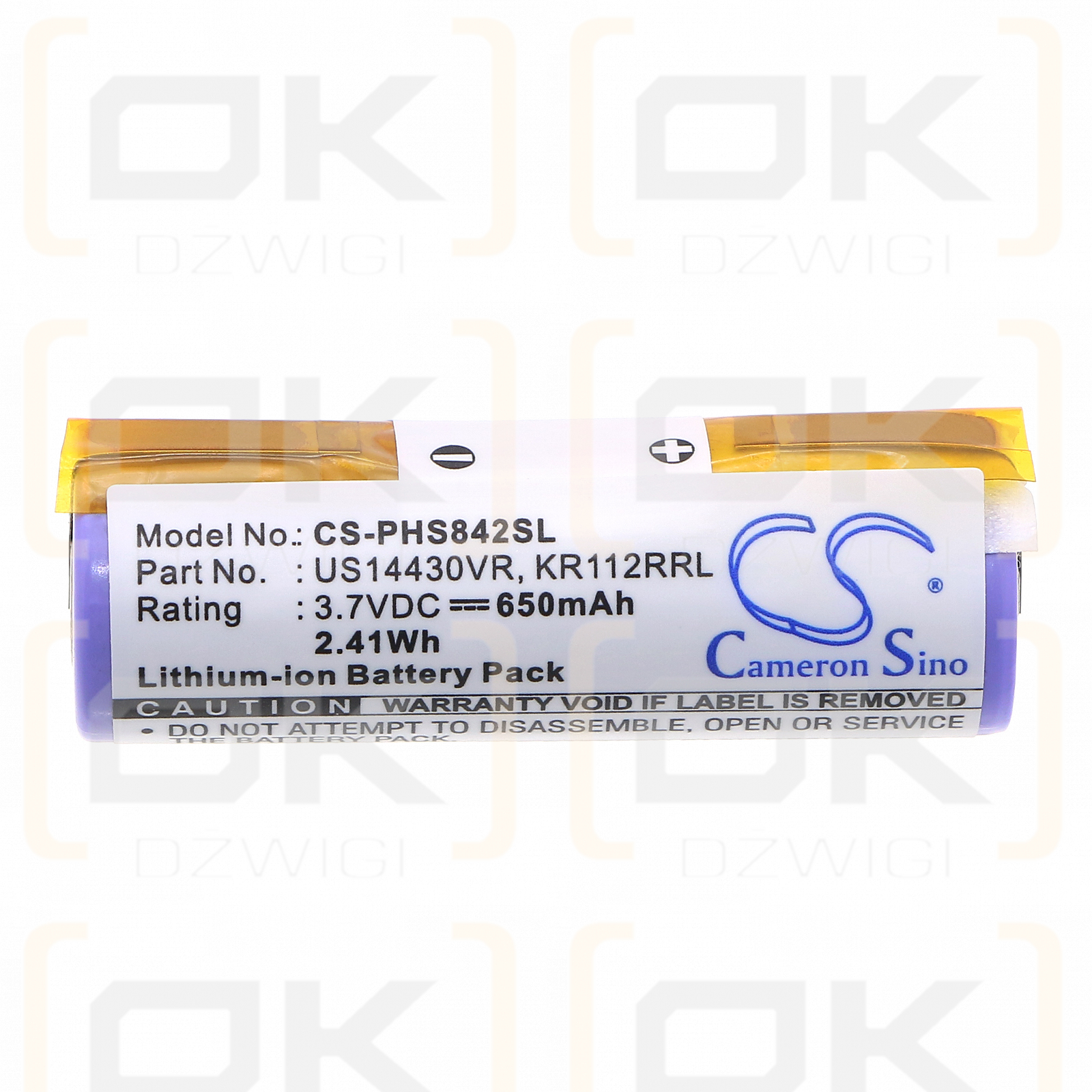 Philips HS8420/23 / US14430VR 650mAh Li-ion 3.7V (Cameron Sino)