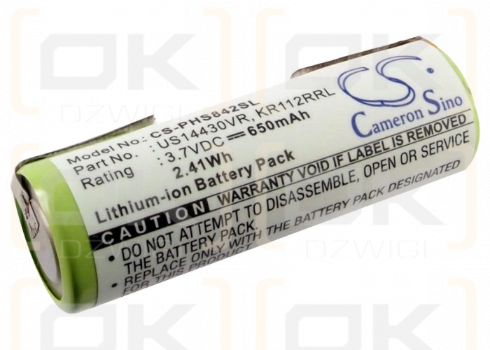 Philips HS8420/23 / US14430VR 650mAh Li-ion 3.7V (Cameron Sino)