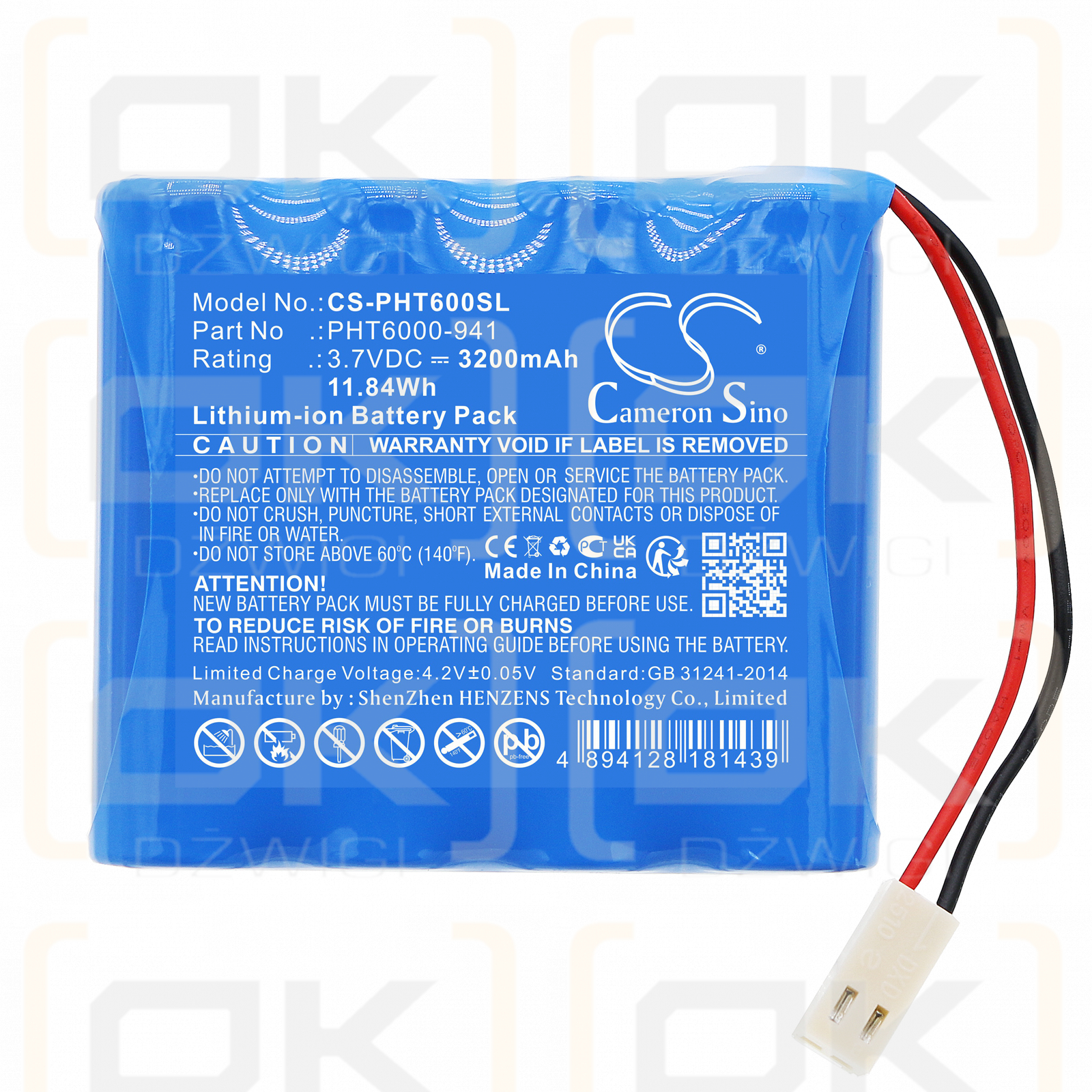 Phase PHT6000-941 / PHT6000-941 3200mAh Li-ion 3.7V (Cameron Sino)