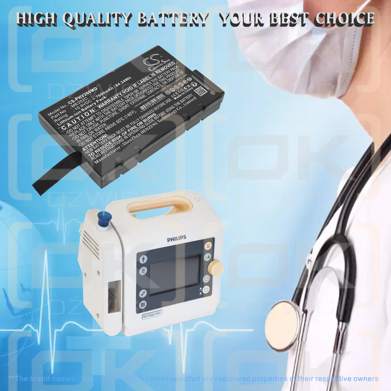 Philips Suresigns VS3 / ME202C 7800 mAh Li-Ion 10,8 V (Cameron Sino)