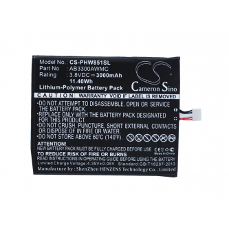 Philips W8510 / AB3300AWMC 3000 mAh Li-Polymer 3,8 V (Cameron Sino)