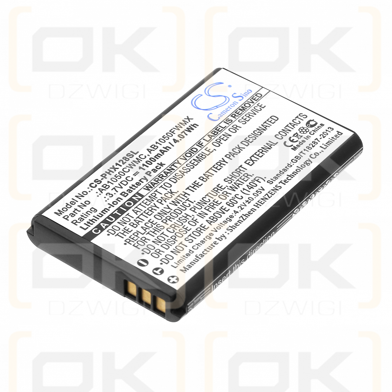 Philips Xenium 128 / AB1050CWMC 1100 mAh Li-Ion 3,7 V (Cameron Sino)