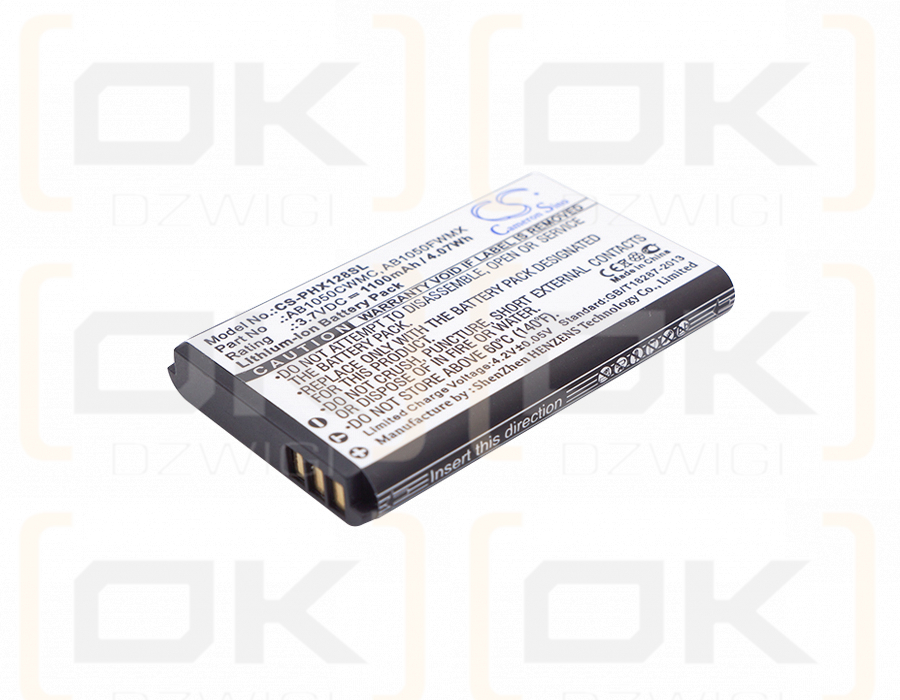 Philips Xenium 128 / AB1050CWMC 1100 mAh Li-Ion 3,7 V (Cameron Sino)