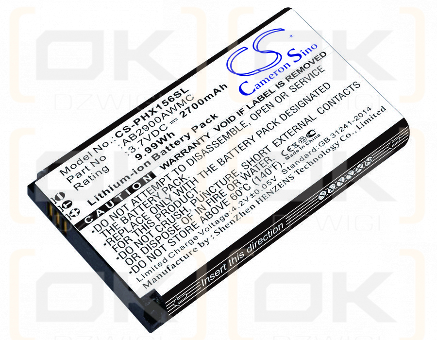 Philips CTX1560 / AB2900AWMC 2700 mAh Li-Ion 3,7 V (Cameron Sino)