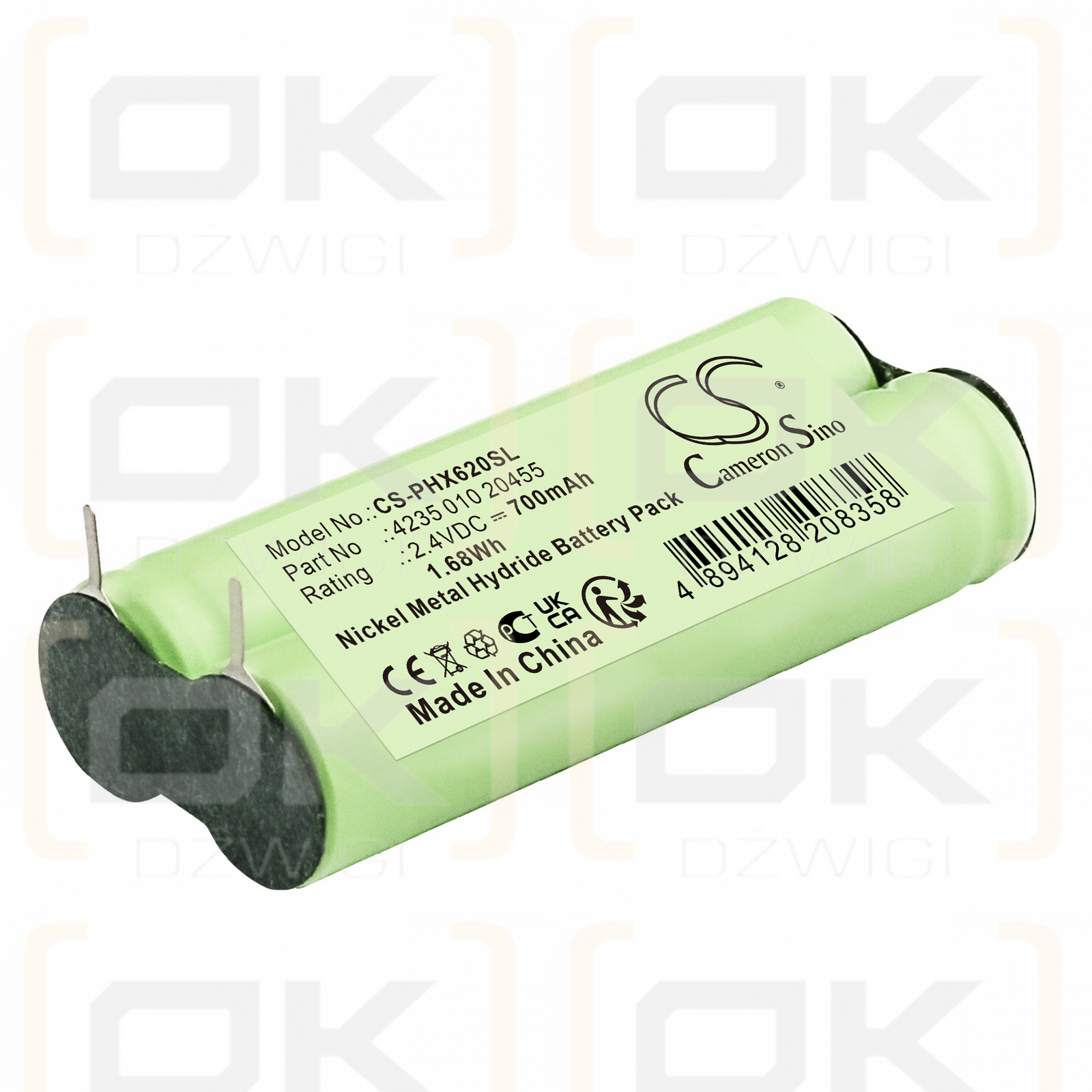 Philips HX6235 / 4235 010 20455 700mAh Ni-MH 2.4V (Cameron Sino)