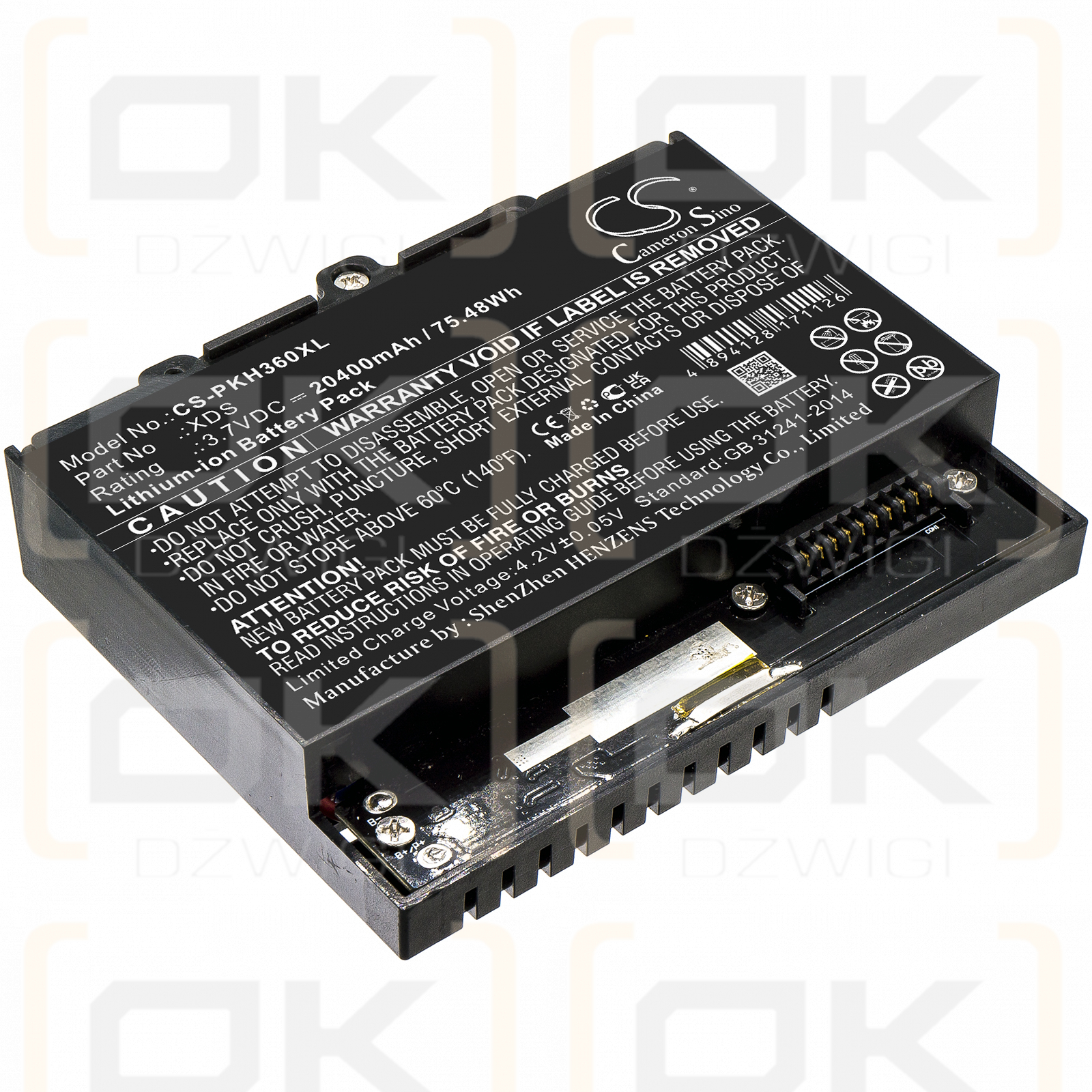 Peaktech Oscilloscope 1360 / XDS 20400mAh Li-ion 3.7V (Cameron Sino)