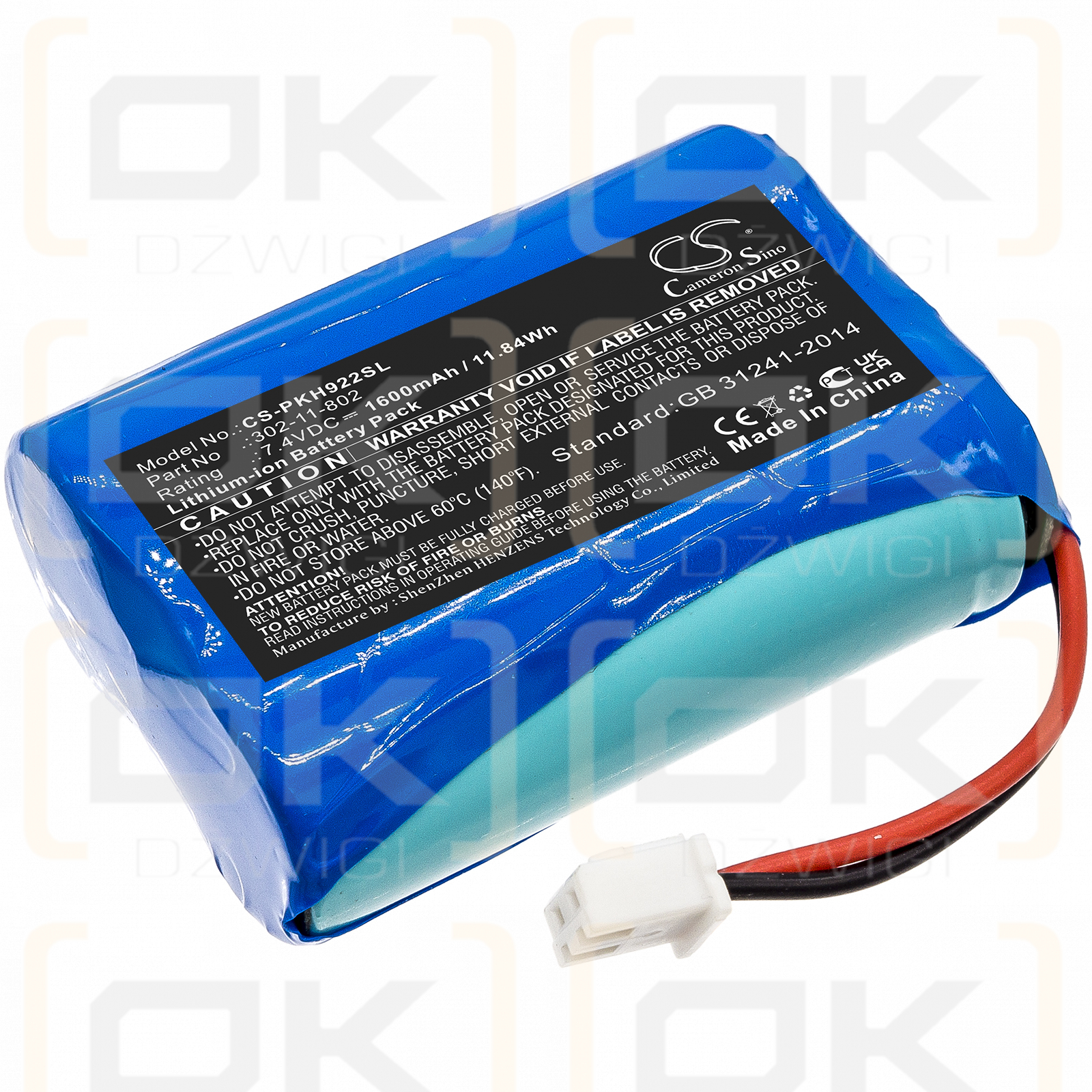 Peaktech P9022 / 302-11-802 1600mAh Li-ion 7.4V (Cameron Sino)