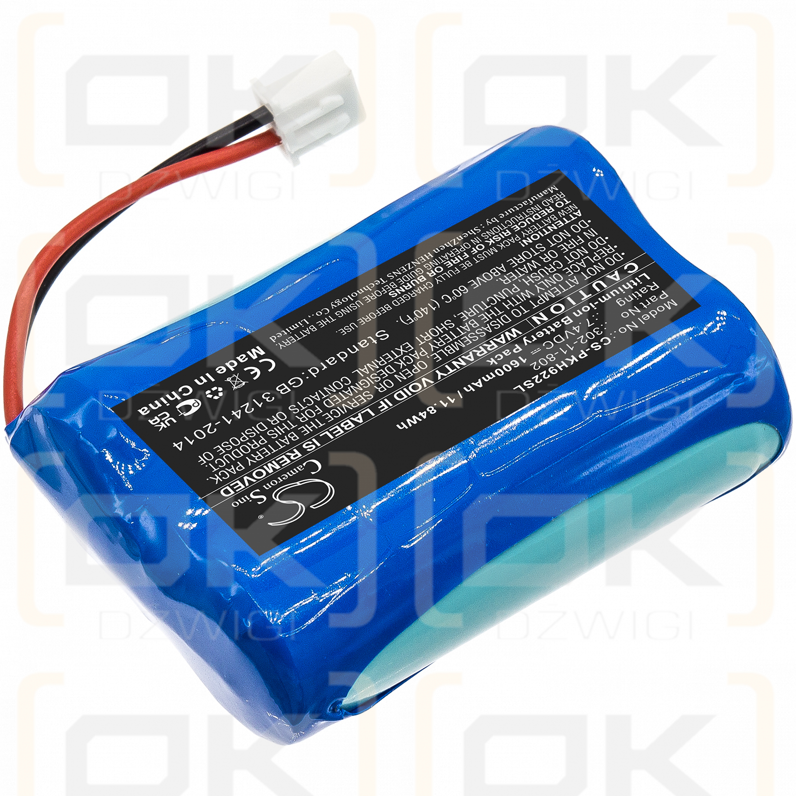 Peaktech P9022 / 302-11-802 1600mAh Li-ion 7.4V (Cameron Sino)