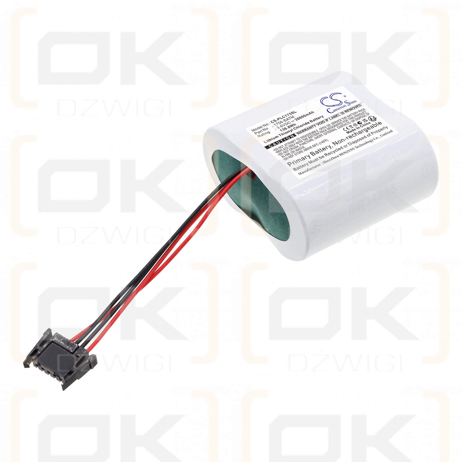Replacement Battery for Allen Bradley 1756-BATM / 1756-BATM 38000 mAh Li-SOCl2 3.6 V (Cameron Sino)