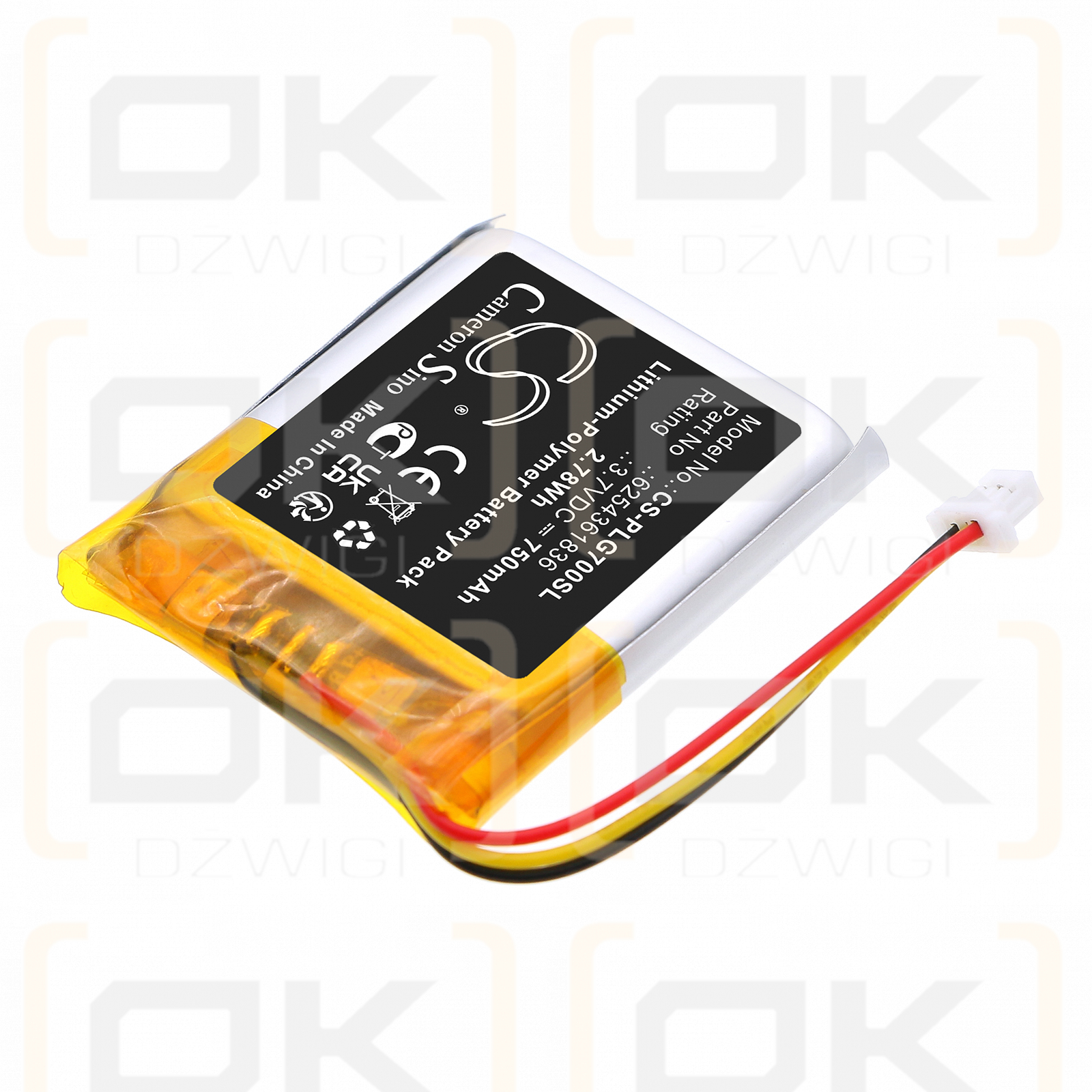Plantronics RIG 700Pro Kabelloses Headset / 6254361836 750 mAh Li-Polymer 3,7 V (Cameron Sino)