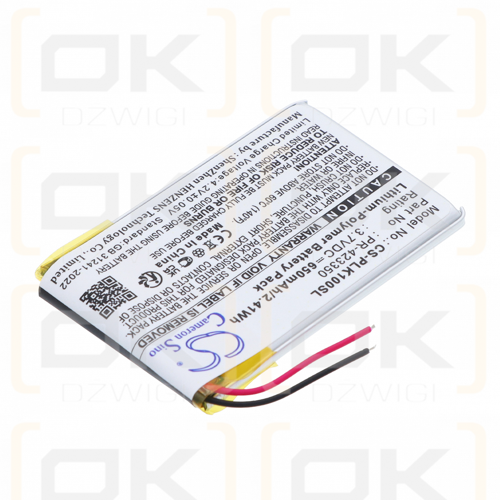 Plantronics K100 / PR-423350 650 mAh Li-Polymer 3,7 V (Cameron Sino)