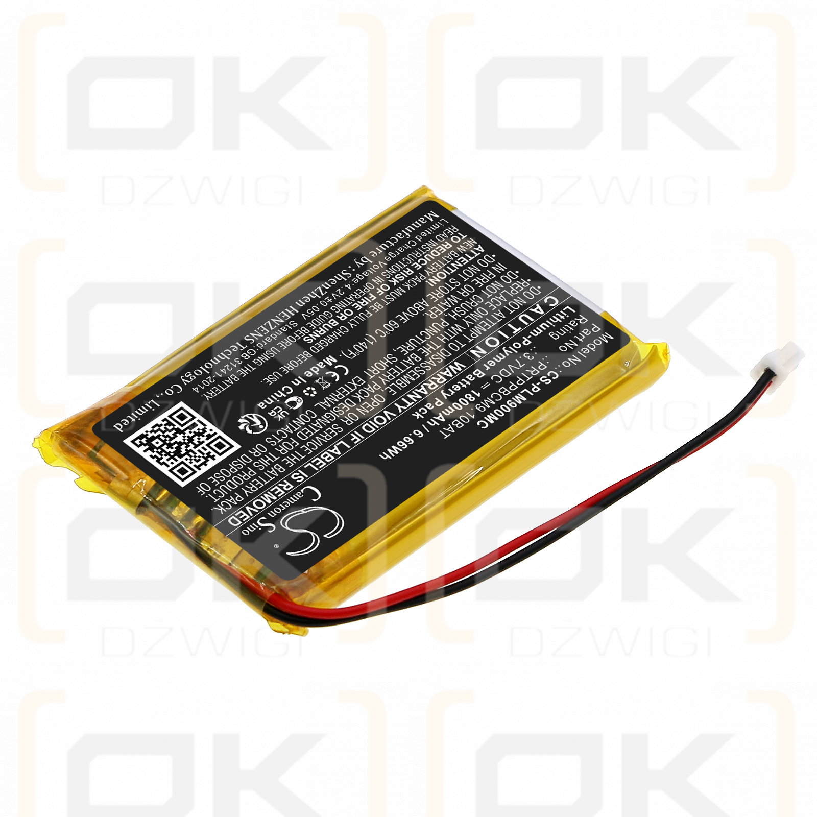 Pyle PPBCM10 / PRTPPBCM9.10BAT 1800mAh Li-Polymer 3.7V (Cameron Sino)