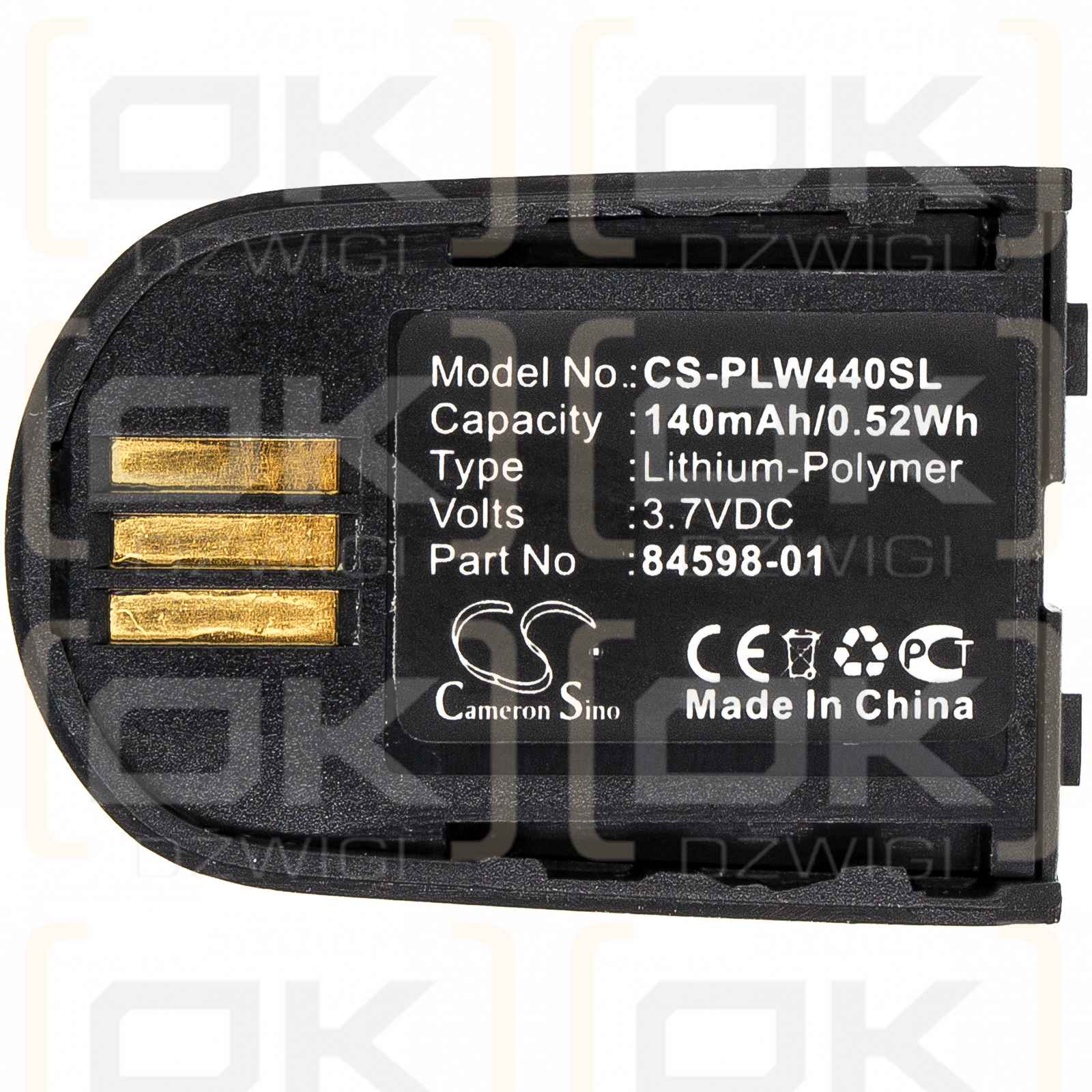 Plantronics 86507-01 / 84598-01 140mAh Li-polímero 3.7V (Cameron Sino)