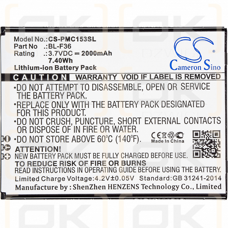 PHICOMM C1530L / BL-F36 2000 mAh Li-Ion 3,7 V (Cameron Sino)