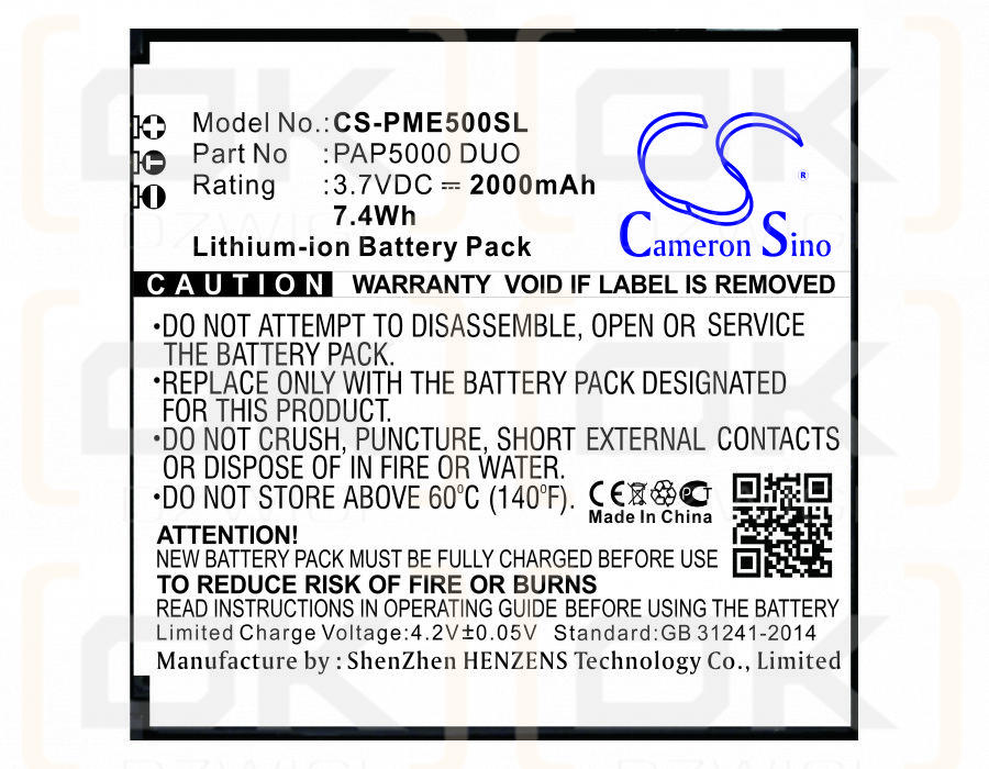 Prestigio 5000 Duo / PAP5000 DUO 2000 mAh Li-Ion 3,7 V (Cameron Sino)