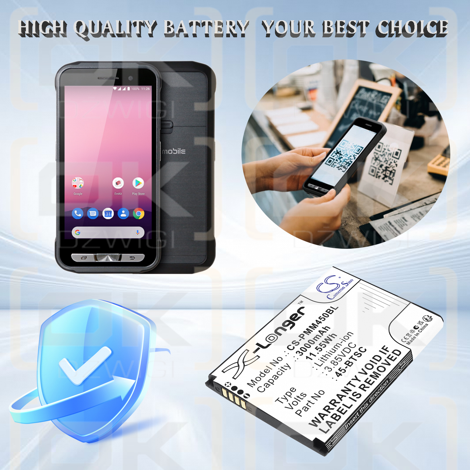 Point Mobile PM45/45-BTSC 3000 mAh Li-ion 3,85 V (Cameron Sino)