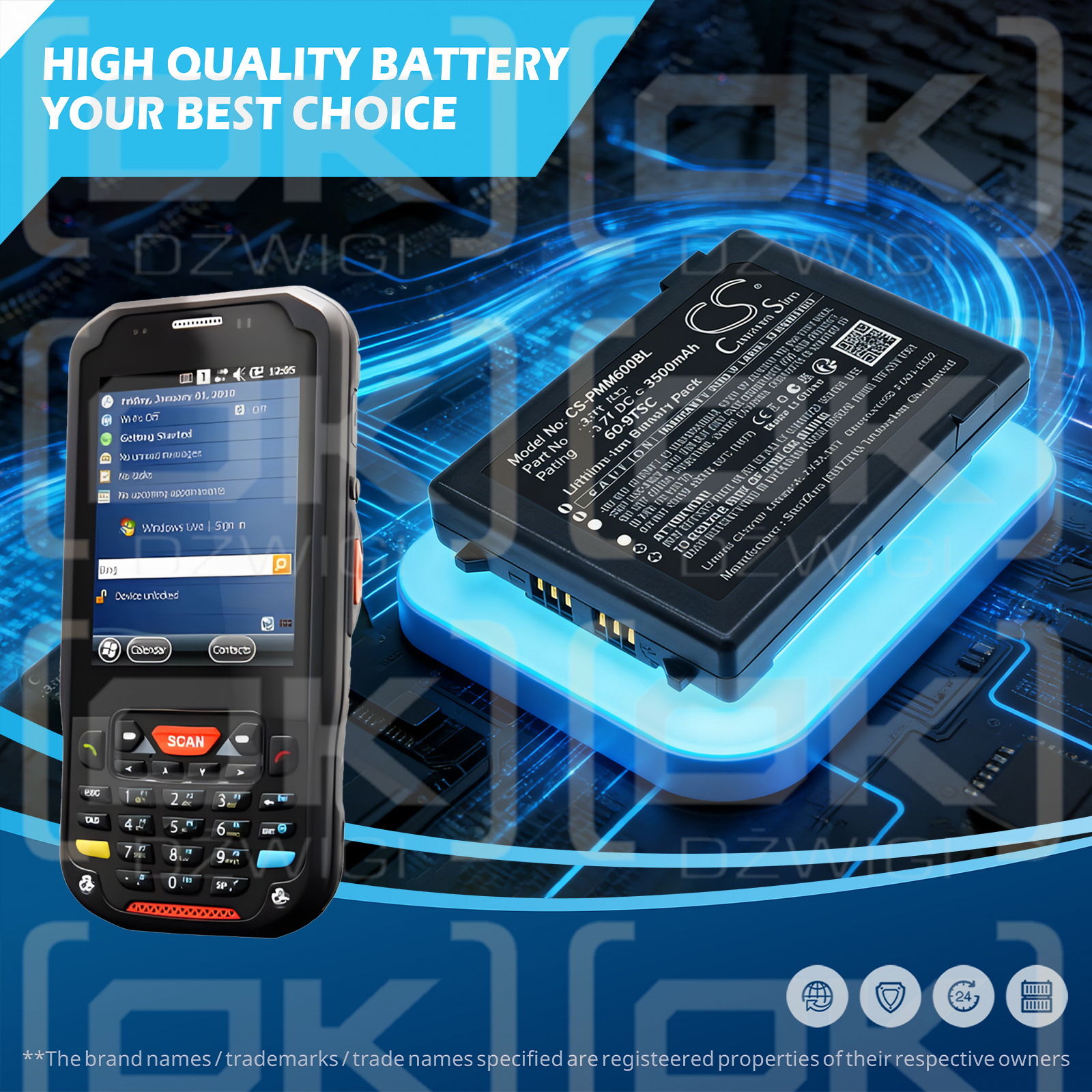 Point Mobile PM60 / 60-BTSC 3500 mAh Li-ion 3,7 V (Cameron Sino)