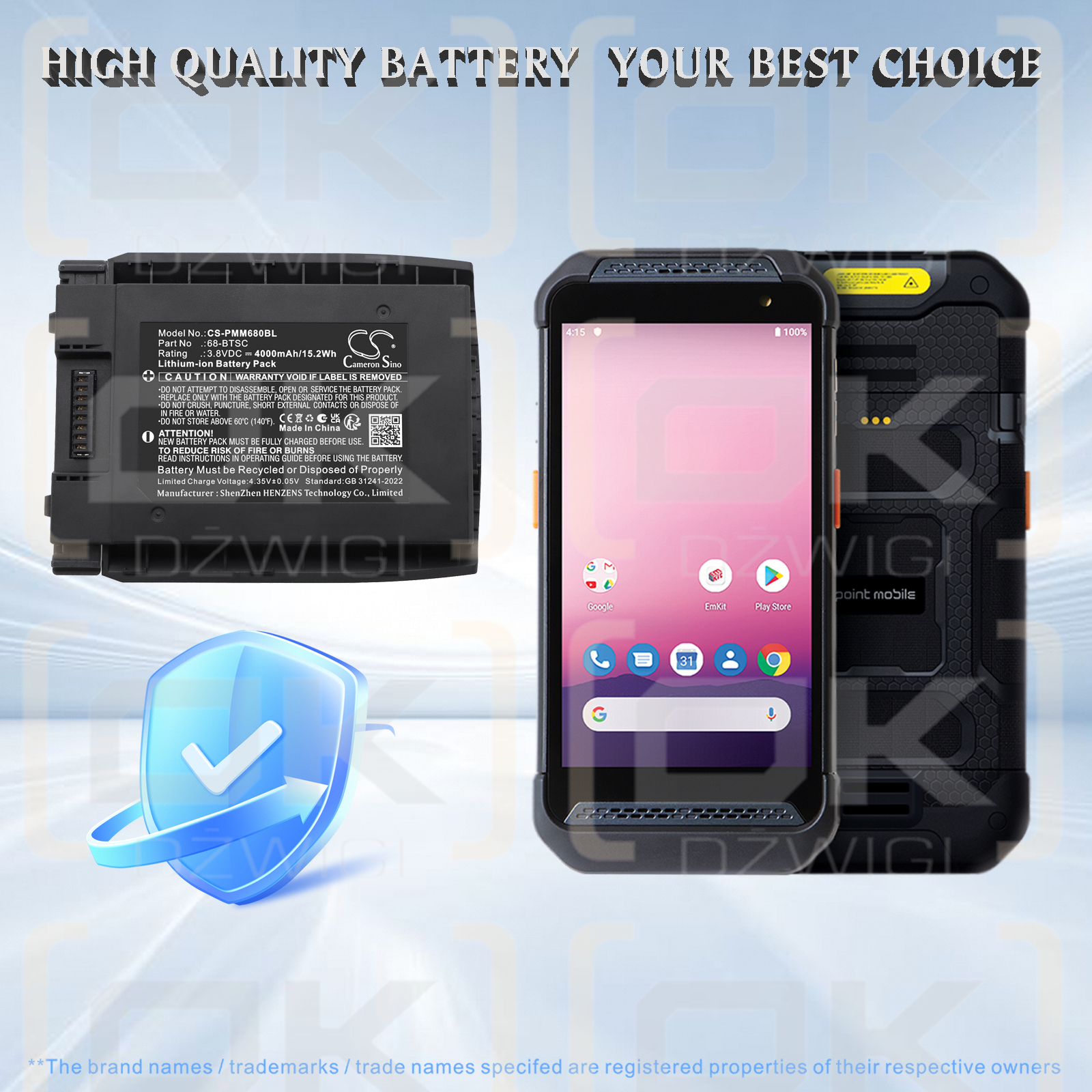 Bateria zamienna do Point Mobile PM86 / 68-BTSC 4000 mAh Li-ion 3.8 V (Cameron Sino)